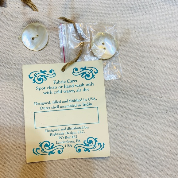 Rightside Design Blue Crab and Waves Lumbar Pillow Shams Two Piece Set Ocean - Picture 13 of 16